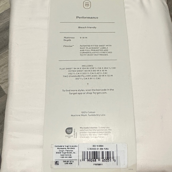 Threshold Cream Performance Sheet Set - Picture 2 of 2